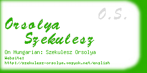 orsolya szekulesz business card